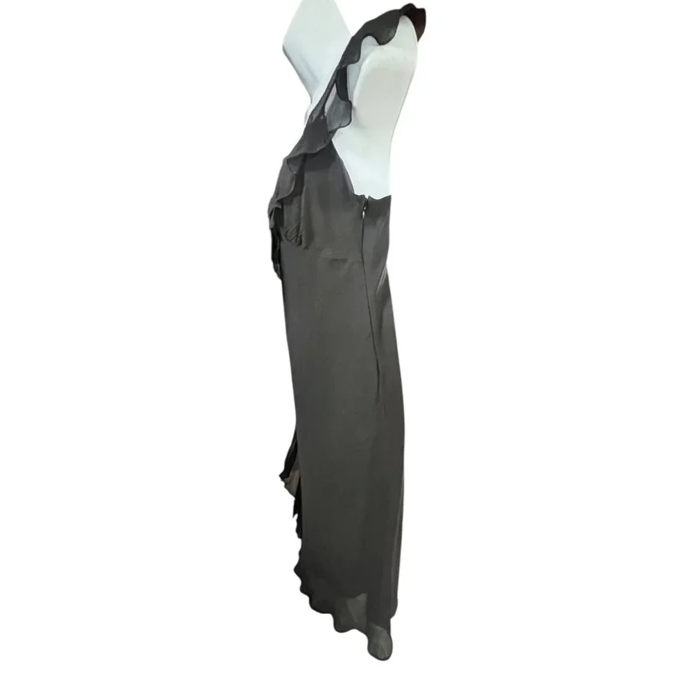 Banana Republic Womens Black Silk Chiffon Dress Size 4P - Picture 9 of 11